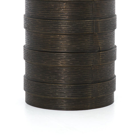 Trello Drum End Table - Textured Brass