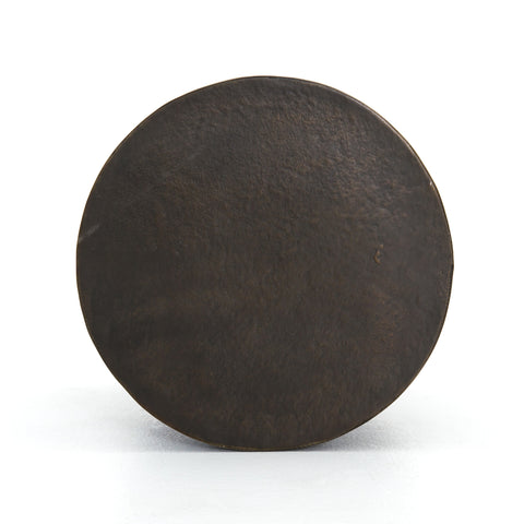 Trello Drum End Table - Textured Brass