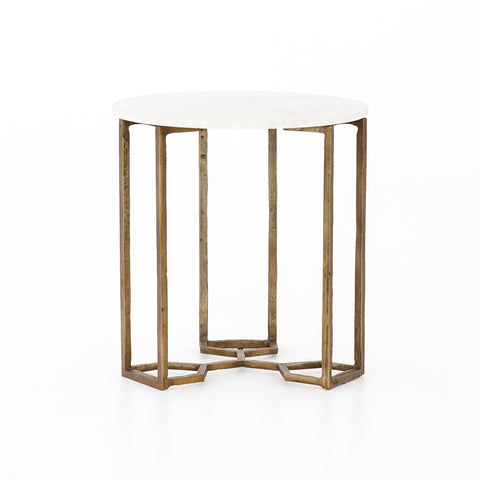 Naomi Marble End Table- Raw Brass