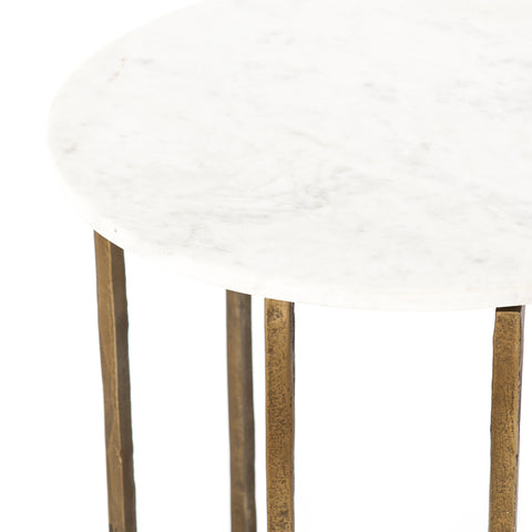 Naomi Marble End Table- Raw Brass
