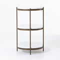 Felix Oval Nightstand- Antique Brass / White Marble