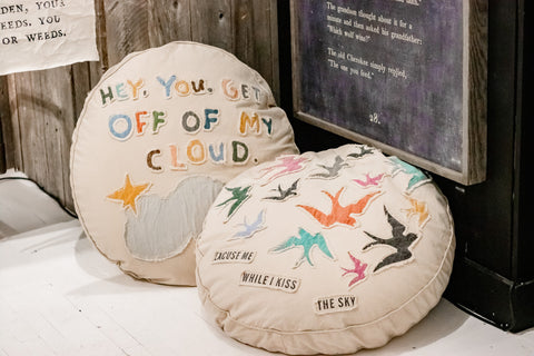 Excuse Me While I Kiss the Sky Floor Pouf