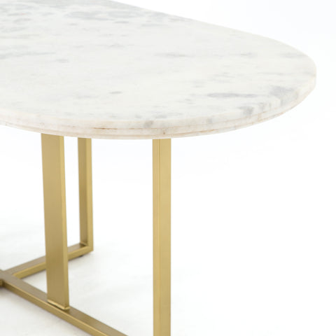 Devan Oval Dining Table - Brass Patina