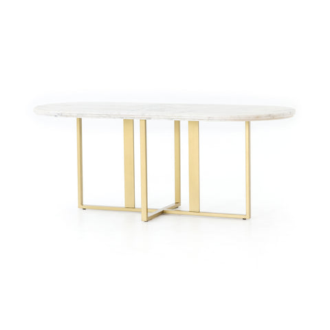 Devan Oval Dining Table - Brass Patina
