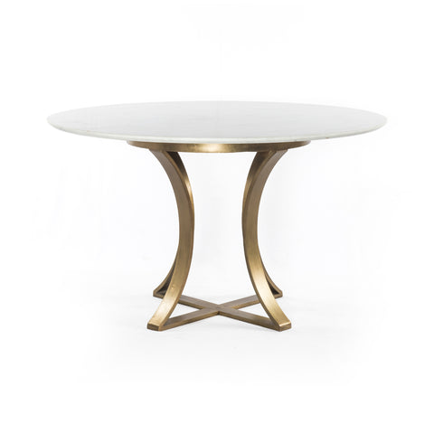 Gage Dining Table 48"- Polished White Marble