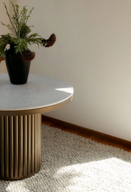 Tower Dining Table - White Marble