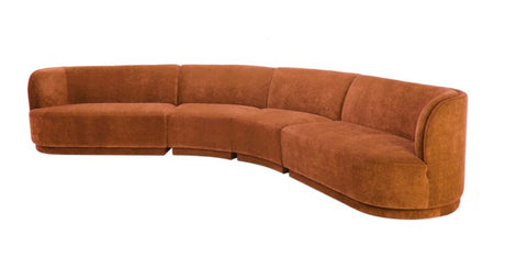 Yoon Eclipse Modular Sectional Chaise Left- Rust