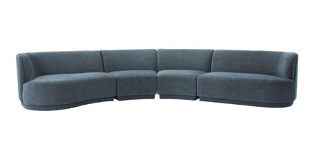 Yoon Eclipse Modular Sectional Chaise Left-Dusty Blue