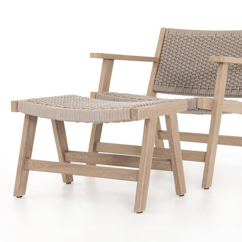 Delano Outdoor Chair & Ottoman-Brown
