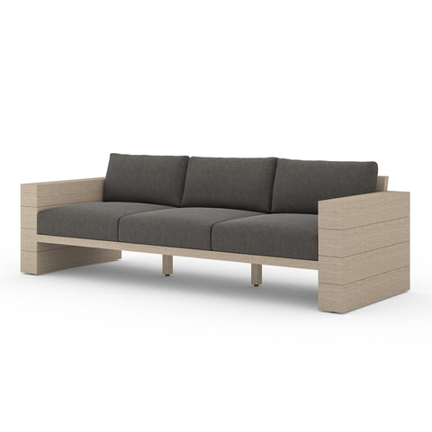 Leroy Outdoor Sofa-96"- Brown/Charcoal