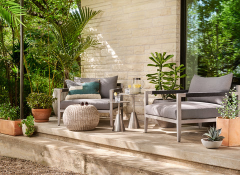 Sherwood Outdoor Chair - Brown/Stone Grey