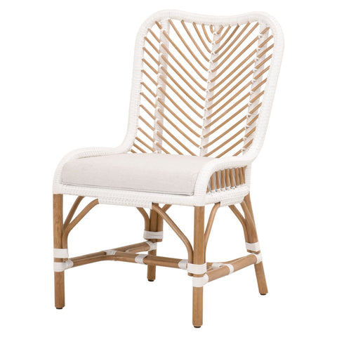 Laguna Dining Chair - White Synthetic Peel Rattan