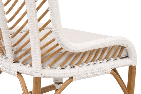 Laguna Dining Chair - White Synthetic Peel Rattan