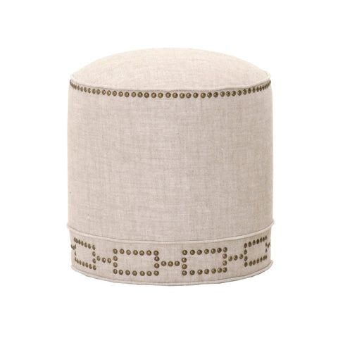 Marlow Ottoman -Bisque French Linen