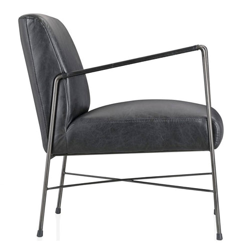 Dagwood Leather Arm Chair - Black
