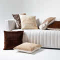 Harland Modern Hide Pillow-Set of 2-Warm Brown