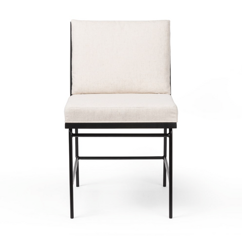 Crete Dining Chair-Savile Flax w/ Black Frame