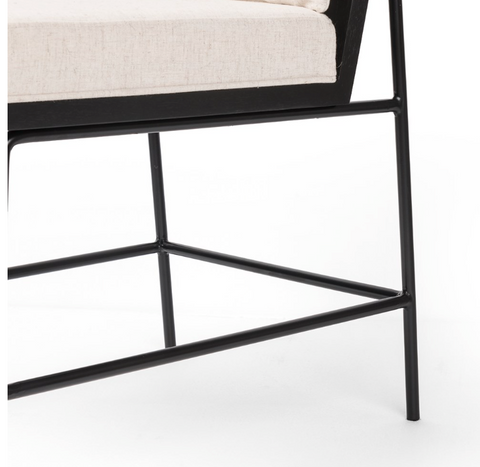 Crete Dining Chair-Savile Flax w/ Black Frame