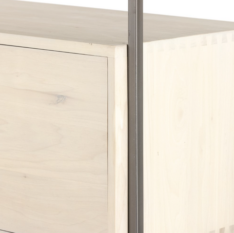 Trey Modular Wall Desk w/ Bookcase-Dove Poplar