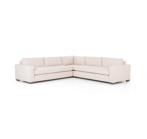 Boone 3Pc Small Sectional-Thames Cream