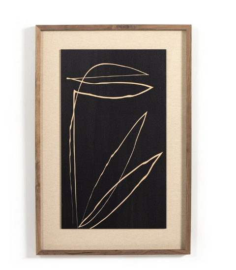 Abstract Botanic Line Drawing by Roseanne Kenny - Maple Panel