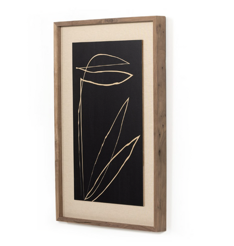 Abstract Botanic Line Drawing by Roseanne Kenny - Maple Panel