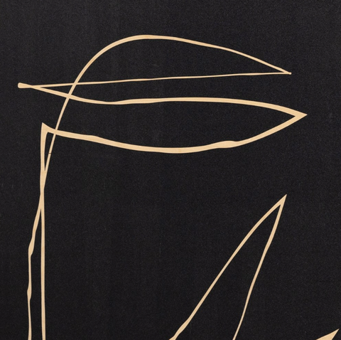 Abstract Botanic Line Drawing by Roseanne Kenny - Maple Panel