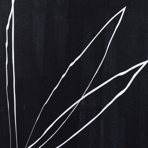 Abstract Botanic Line Drawing by Roseanne Kenny - White Panel