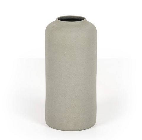 Evalia Tall Vase - Light Grey Matte Ceramic