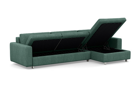 Reva 2-Piece Sectional Storage Sofa with Storage Chaise - Fabric