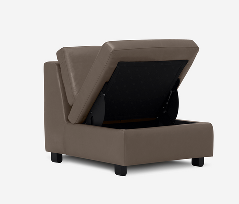 Reva Armless Storage Chair - Leather