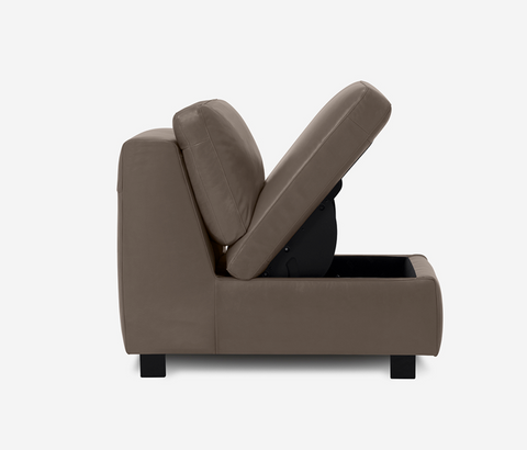 Reva Armless Storage Chair - Leather