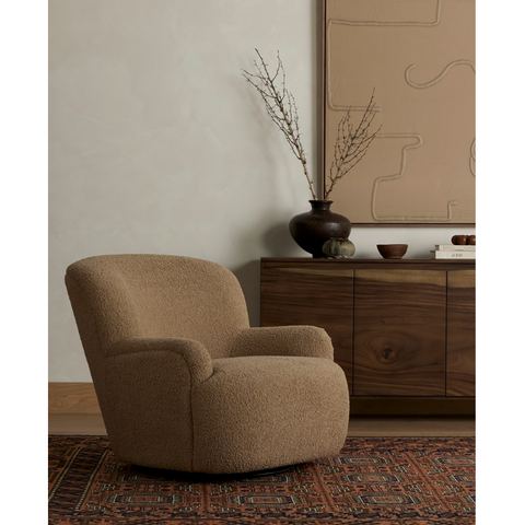 Kadon Swivel Chair - Sheepskin Camel