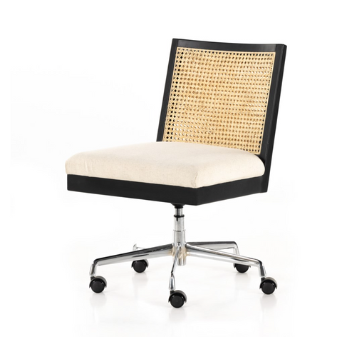 Antonia Cane Armless Desk Chair - Brushed Ebony