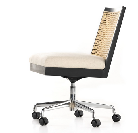 Antonia Cane Armless Desk Chair - Brushed Ebony