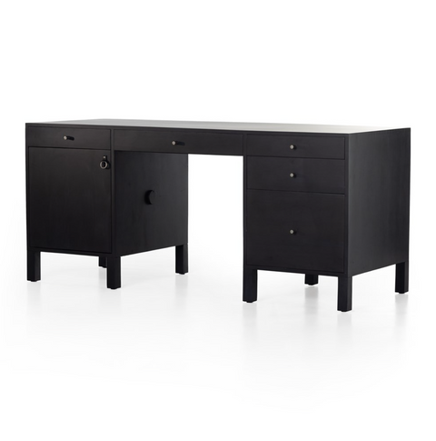 Isador Executive Desk-Black Wash Poplar