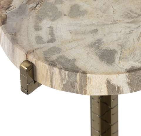 Jonty Round End Table - Light Petrified Wood