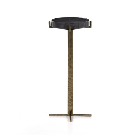 Jonty Round End Table - Dark Petrified Wood