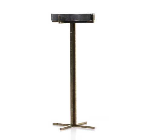 Jonty Round End Table - Dark Petrified Wood