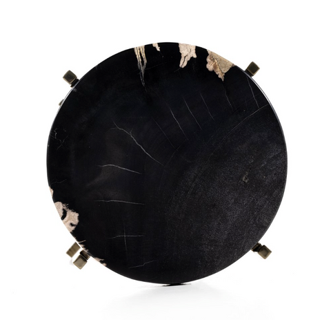 Jonty Round End Table - Dark Petrified Wood