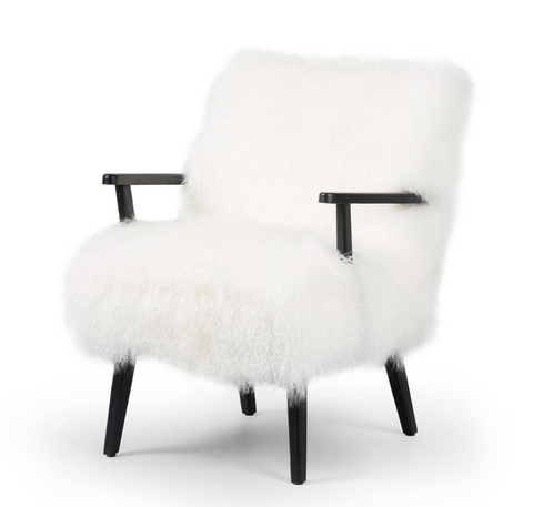 Ashland Armchair- Drifted Matte Black Cream Fur
