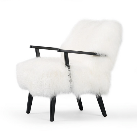 Ashland Armchair- Drifted Matte Black Cream Fur