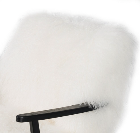 Ashland Armchair- Drifted Matte Black Cream Fur