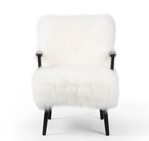 Ashland Armchair- Drifted Matte Black Cream Fur