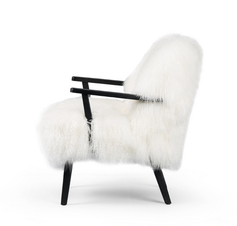 Ashland Armchair- Drifted Matte Black Cream Fur