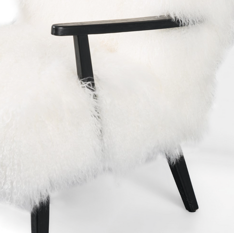 Ashland Armchair- Drifted Matte Black Cream Fur