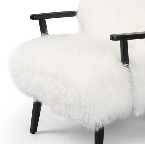 Ashland Armchair- Drifted Matte Black Cream Fur