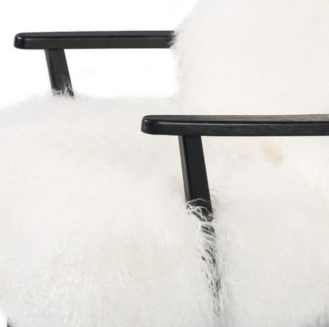 Ashland Armchair- Drifted Matte Black Cream Fur