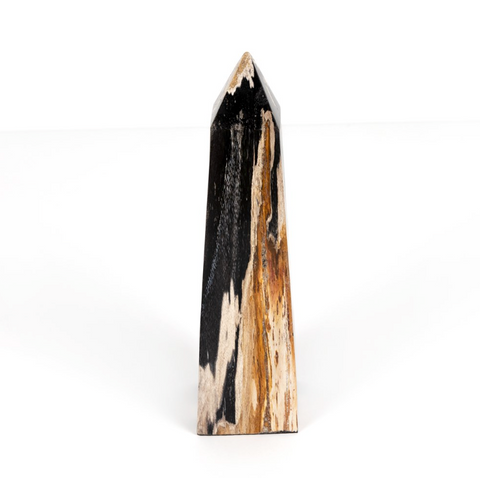 Petrified Wood Obelisk - Dark Petrified