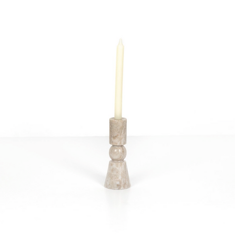 Rosette Taper Candlesticks,set 2-Taupe